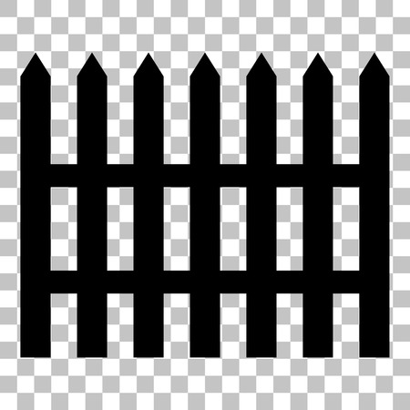 Fence simple sign. Flat style black icon on transparent background.のイラスト素材