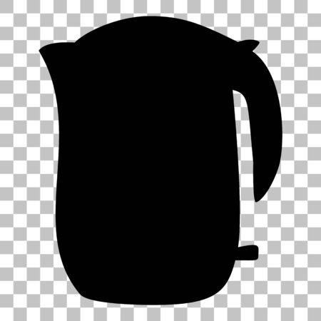 Electric kettle sign. Flat style black icon on transparent background.のイラスト素材