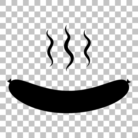 Sausage simple sign. Flat style black icon on transparent background.のイラスト素材