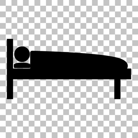 Hospital sign illustration. Flat style black icon on transparent background.のイラスト素材