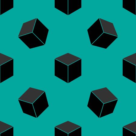 Seamless pattern of cubes. Isometric effect vector illustrationのイラスト素材