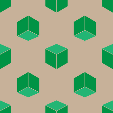 Seamless pattern of cubes. Isometric effect vector illustrationのイラスト素材