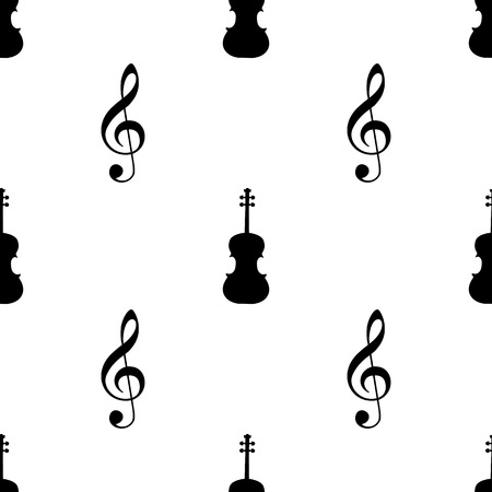 Seamless pattern with musical signs. Vector illustrationのイラスト素材