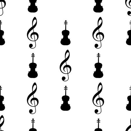 Seamless pattern with musical signs. Vector illustrationのイラスト素材
