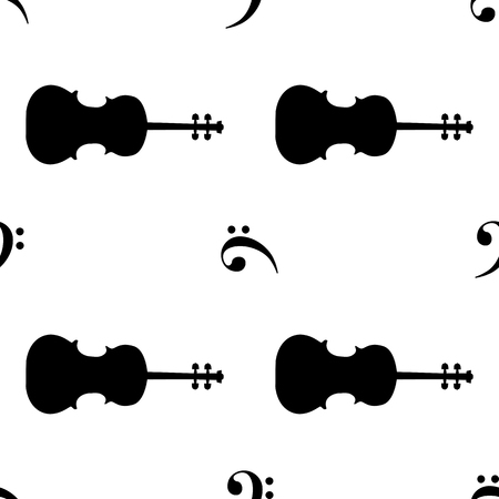 Seamless pattern with musical signs. Vector illustrationのイラスト素材