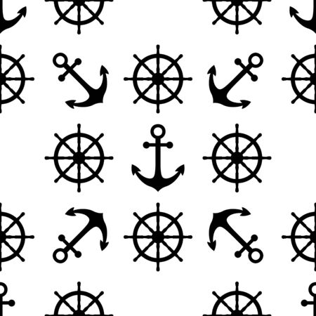 Marine background. Sea theme. Cute seamless patternのイラスト素材