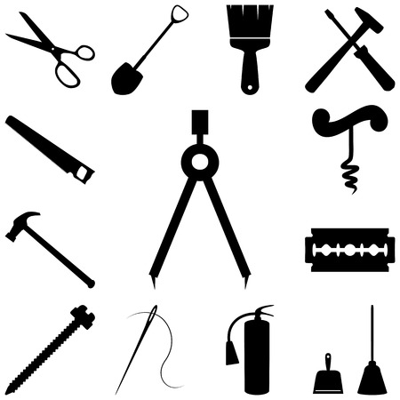 Tools icons set. Flat style Vector illustrationのイラスト素材
