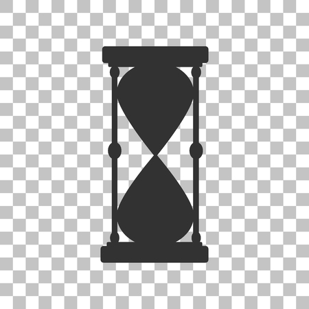 Hourglass sign illustration. Dark gray icon on transparent background.