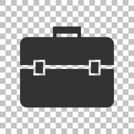 Briefcase sign illustration. Dark gray icon on transparent background.のイラスト素材