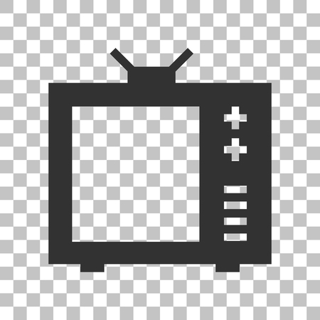 TV sign illustration. Dark gray icon on transparent background.のイラスト素材
