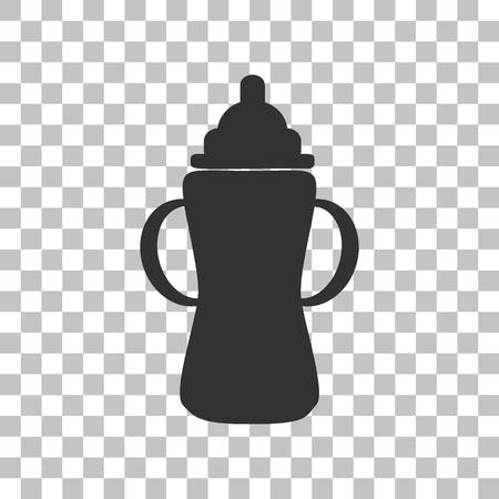 Baby bottle sign. Dark gray icon on transparent background.のイラスト素材
