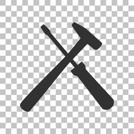 Tools sign illustration. Dark gray icon on transparent background.のイラスト素材