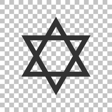 Shield Magen David Star. Symbol of Israel. Dark gray icon on transparent background.のイラスト素材