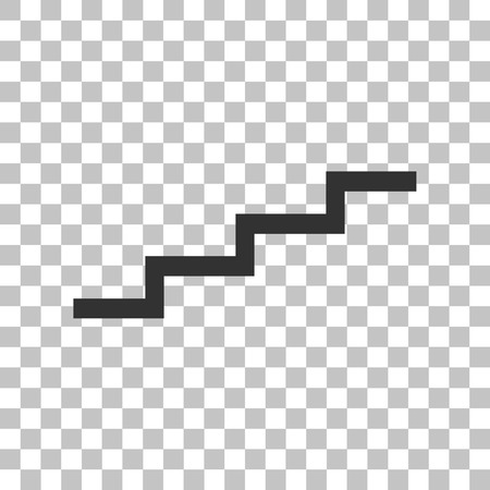Stair up sign. Dark gray icon on transparent background.のイラスト素材
