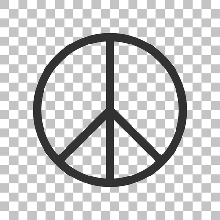 Peace sign illustration. Dark gray icon on transparent background.のイラスト素材