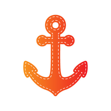 Alarm clock sign. Orange applique isolated.のイラスト素材