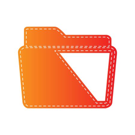 Folder sign illustration. Orange applique isolated.のイラスト素材