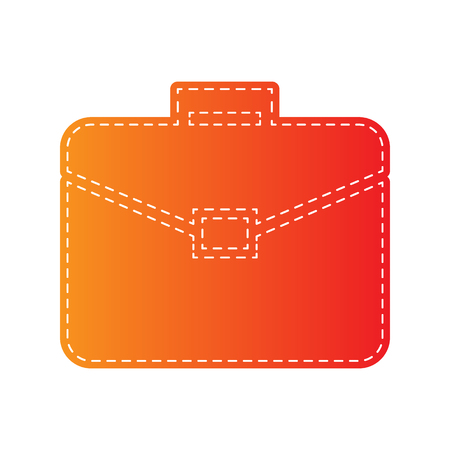 Briefcase sign illustration. Orange applique isolated.のイラスト素材