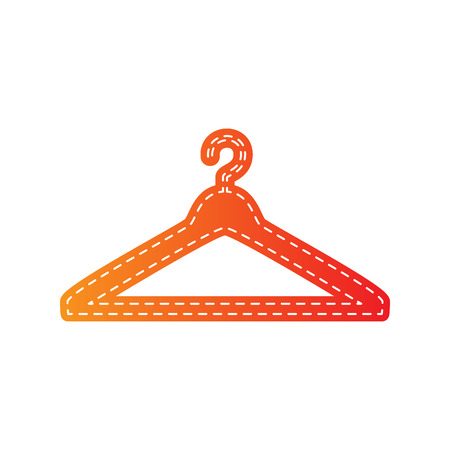 Hanger sign illustration. Orange applique isolated.のイラスト素材