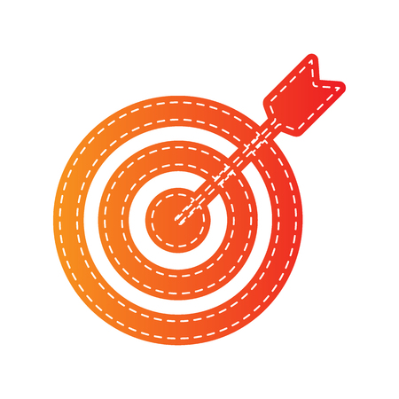 Target with dart. Orange applique isolated.のイラスト素材