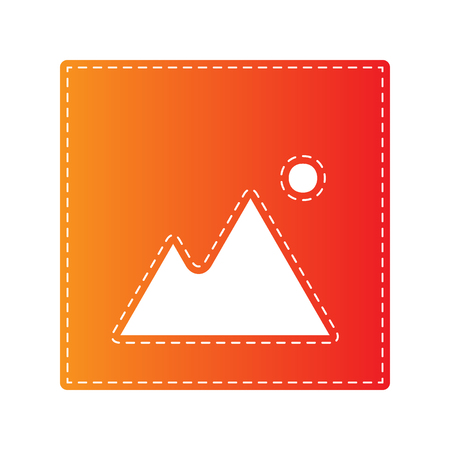 Image sign illustration. Orange applique isolated.のイラスト素材