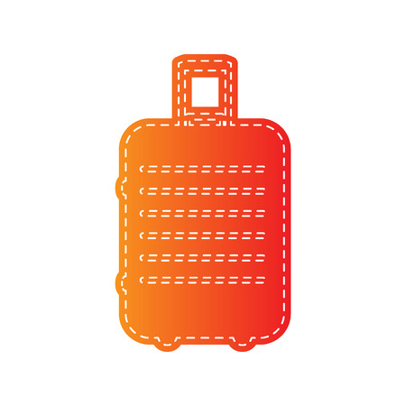 Baggage sign illustration. Orange applique isolated.のイラスト素材
