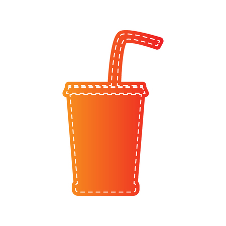 Drink sign illustration. Orange applique isolated.のイラスト素材