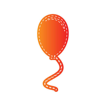 Balloon sign illustration. Orange applique isolated.のイラスト素材