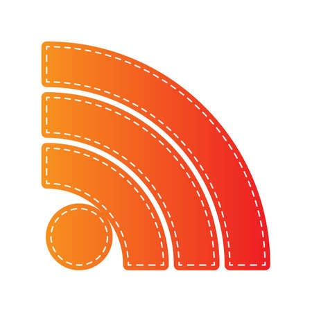 RSS sign illustration. Orange applique isolated.のイラスト素材