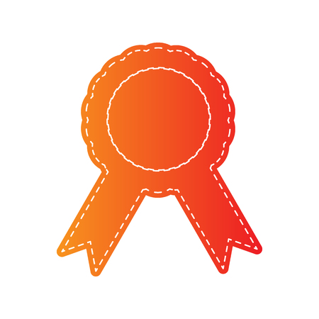 Label sign ribbons. Orange applique isolated.のイラスト素材