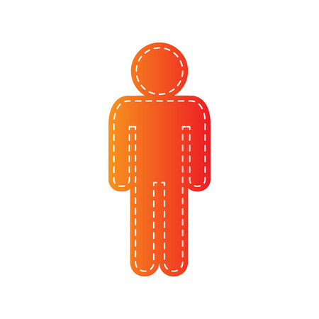 Man sign illustration. Orange applique isolated.のイラスト素材