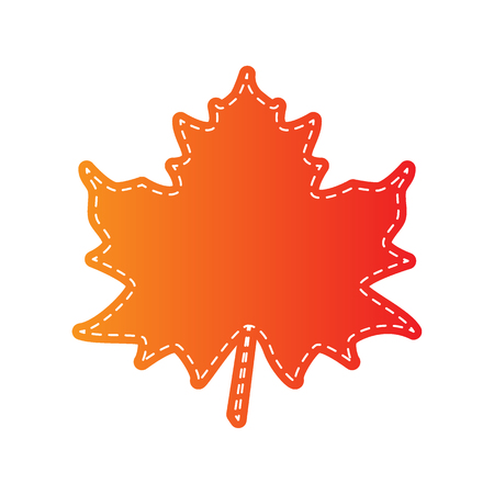 Maple leaf sign. Orange applique isolated.のイラスト素材
