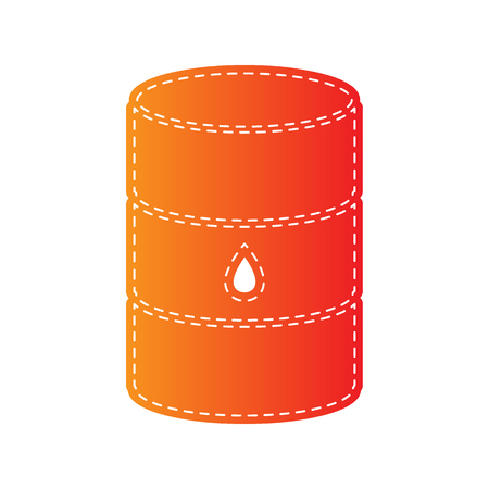 Oil barrel sign. Orange applique isolated.のイラスト素材