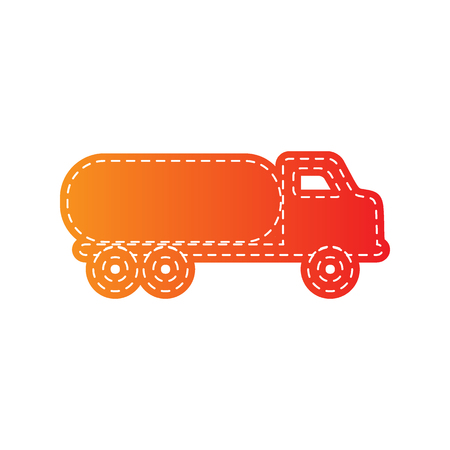 Car transports sign. Orange applique isolated.のイラスト素材