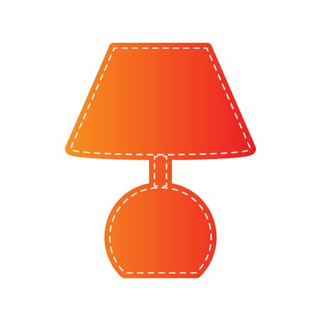 Lamp sign illustration. Orange applique isolated.のイラスト素材