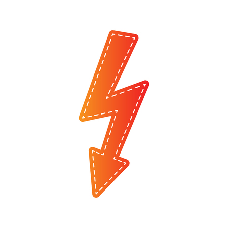 High voltage danger sign. Orange applique isolated.のイラスト素材