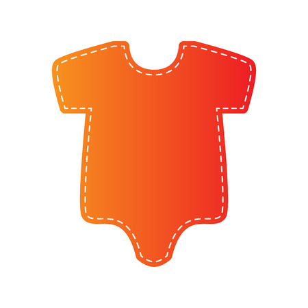 Baby sign illustration. Orange applique isolated.のイラスト素材