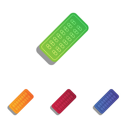 Medical Pills sign. Colorfull applique icons set.のイラスト素材