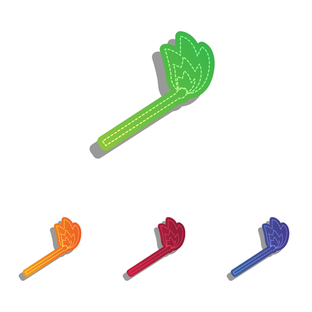 Match sign illustration. Colorfull applique icons set.のイラスト素材