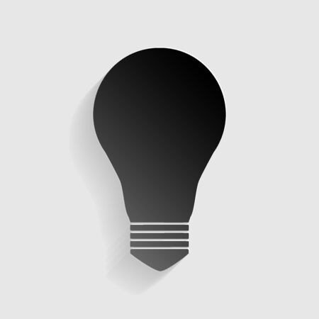 Light lamp sign. Black paper with shadow on gray background.のイラスト素材