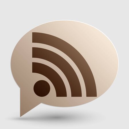 RSS sign illustration. Brown gradient icon on bubble with shadow.のイラスト素材