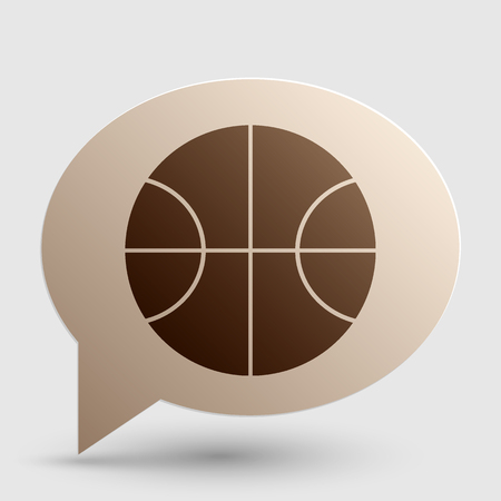 Basketball ball sign illustration. Brown gradient icon on bubble with shadow.のイラスト素材