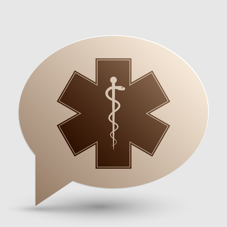 Medical symbol of the Emergency - Star of Life - icon isolated on white background. Vector.のイラスト素材