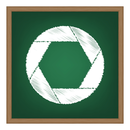 Photo sign illustration. White chalk effect on green school board.のイラスト素材