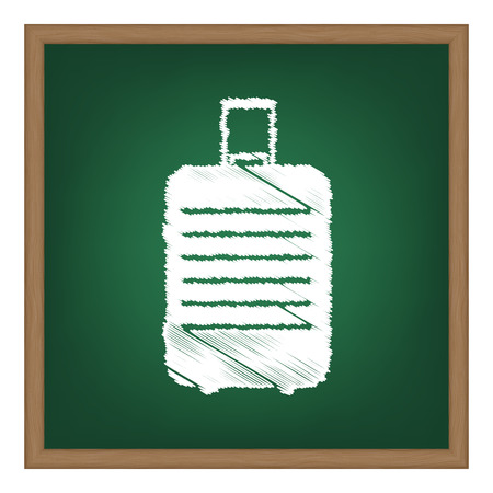 Baggage sign illustration. White chalk effect on green school board.のイラスト素材