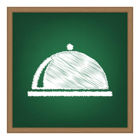 Server sign illustration. White chalk effect on green school board.のイラスト素材