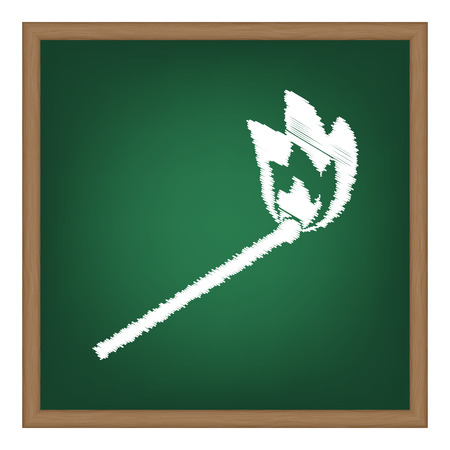 Match sign illustration. White chalk effect on green school board.のイラスト素材