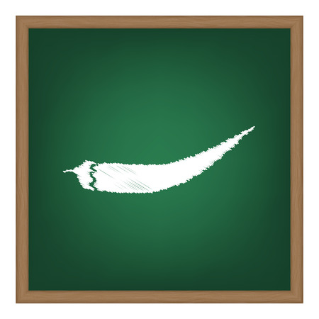 Chilli pepper sign. White chalk effect on green school board.のイラスト素材