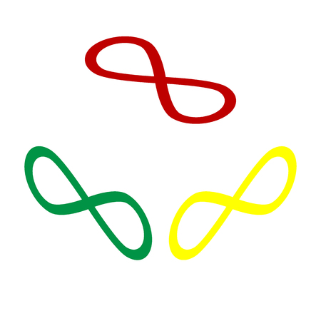 Limitless symbol illustration. Isometric style of red, green and yellow icon.のイラスト素材