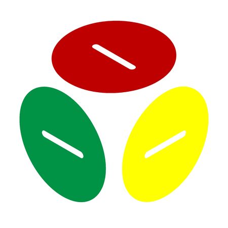 Negative symbol illustration. Minus sign. Isometric style of red, green and yellow icon.のイラスト素材